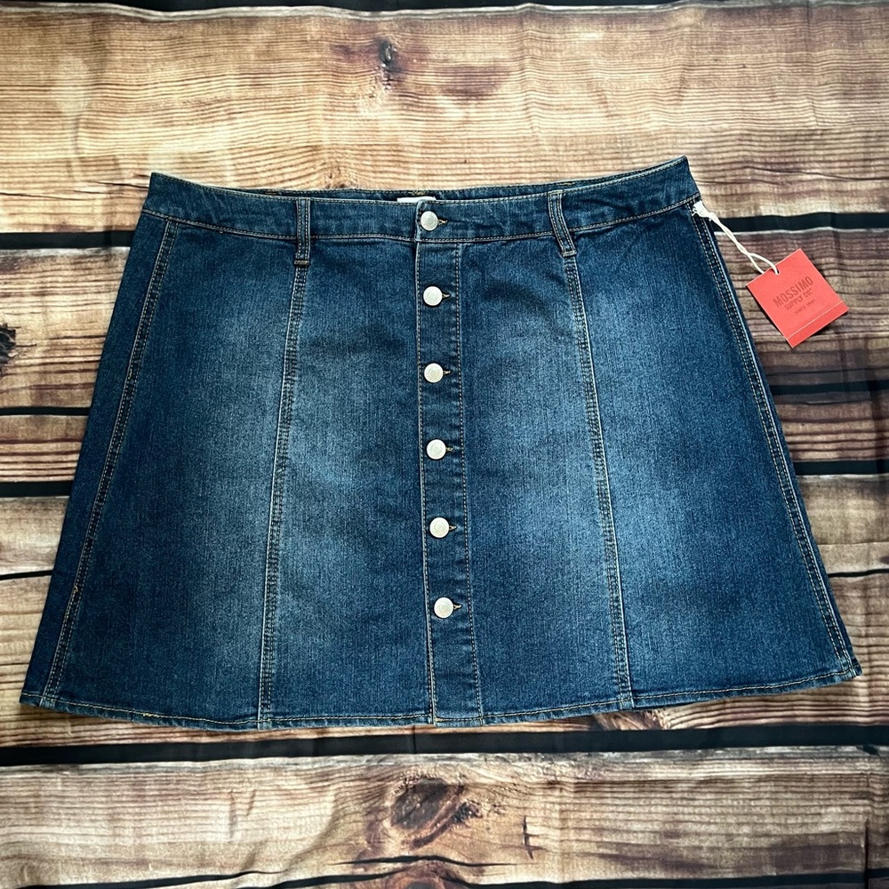 Button Front Jean Mini Skirt